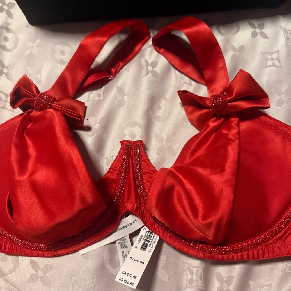 Elegant Red Satin Bra